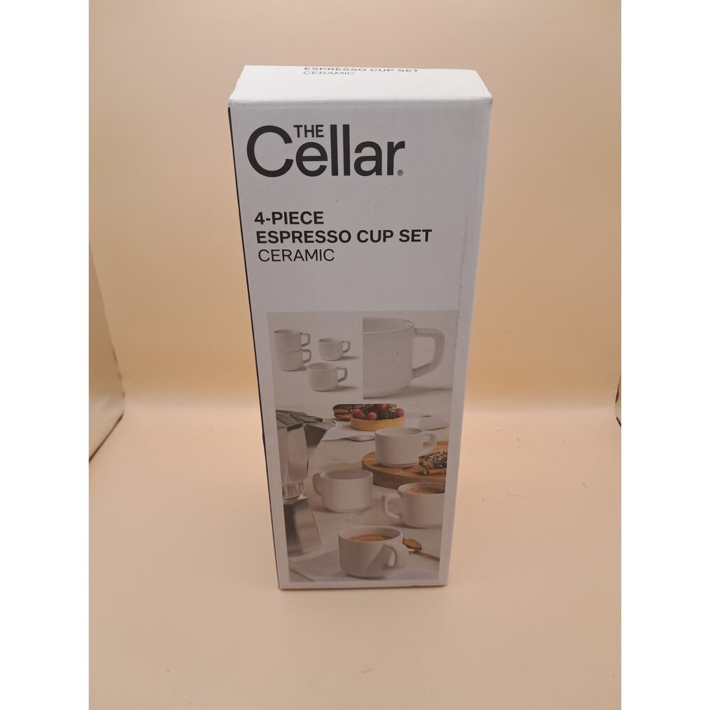 The Cellar 4 piece espresso cup set white ceramic